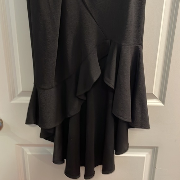 Twenty Ten black strapless size large fitted ruffled mermaid fur dress nwt - Picture 3 of 6